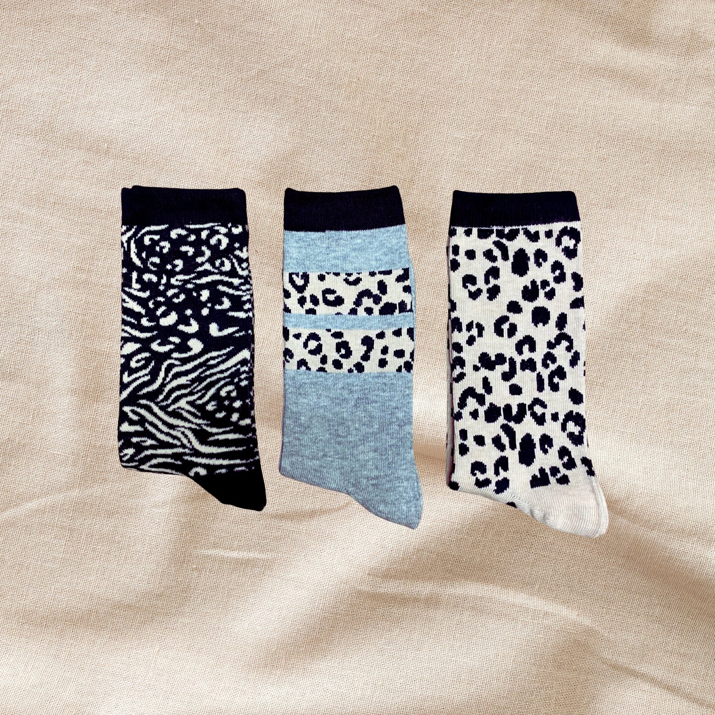 Prili® Medias de Algodón Diseño Animal Print Pack X3 · Ref#I-PACKX3