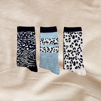 Prili® Medias de Algodón Diseño Animal Print Pack X3 · Ref#I-PACKX3