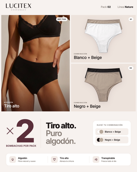Lucitex® Pack X2 Bombacha Nature · Ref#7120